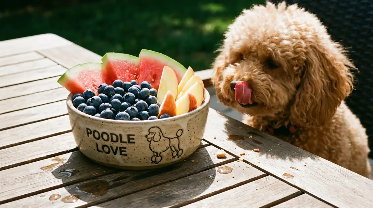 Безопасные сладкие лакомства для пуделя - ягоды, арбуз, яблоко
