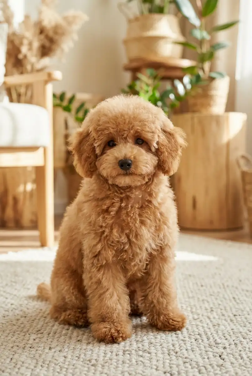 Абрикосовый той-пудель, стрижка Щенячья стрижка (Puppy Clip), щенок